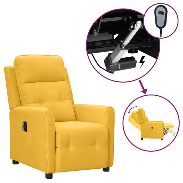 Grote foto vidaxl fauteuil inclinable lectrique jaune tissu huis en inrichting stoelen