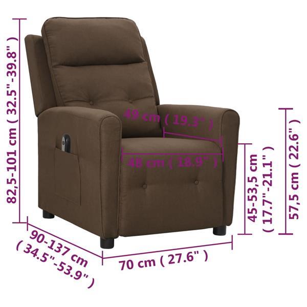 Grote foto vidaxl fauteuil inclinable lectrique marron tissu huis en inrichting stoelen