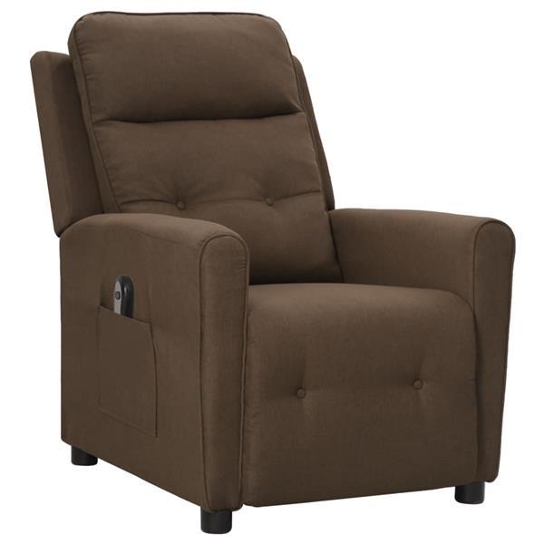 Grote foto vidaxl fauteuil inclinable lectrique marron tissu huis en inrichting stoelen