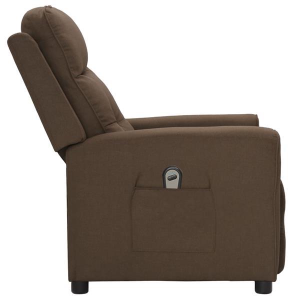 Grote foto vidaxl fauteuil inclinable lectrique marron tissu huis en inrichting stoelen