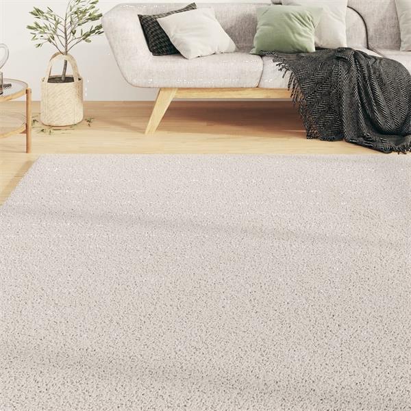 Grote foto vidaxl tapis shaggy poils longs cr me 140x200 cm huis en inrichting vloerbedekking en kleden