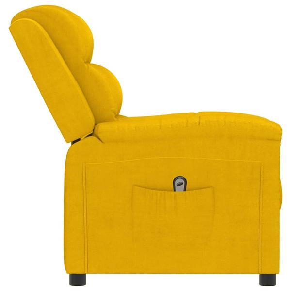 Grote foto vidaxl fauteuil inclinable lectrique jaune velours huis en inrichting stoelen