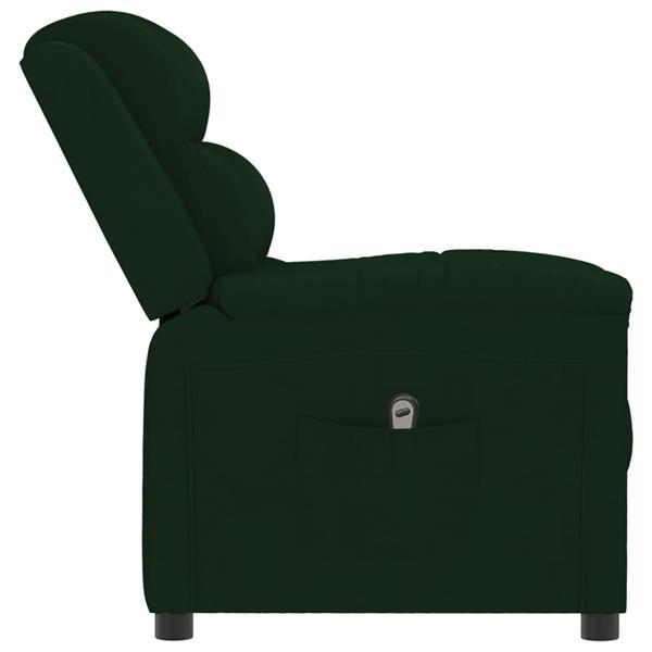 Grote foto vidaxl fauteuil inclinable lectrique vert fonc velours huis en inrichting stoelen