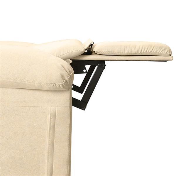 Grote foto vidaxl fauteuil lectrique de massage cr me tissu huis en inrichting stoelen
