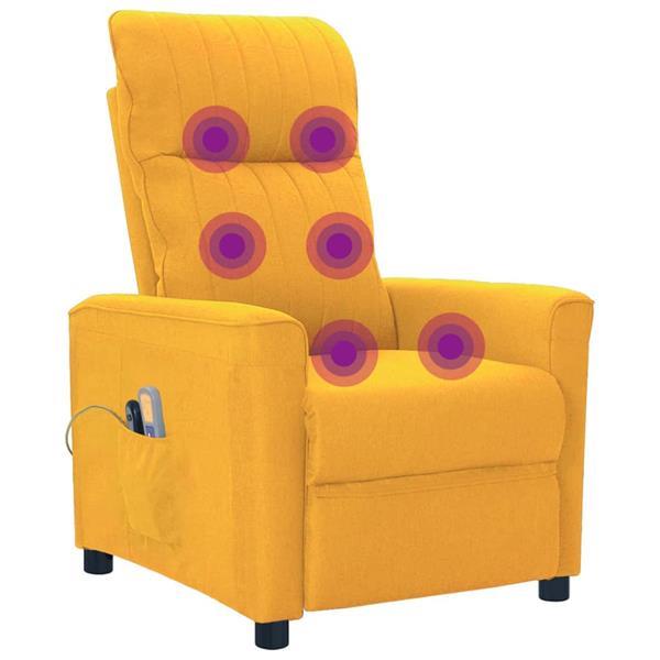 Grote foto vidaxl fauteuil lectrique de massage jaune tissu huis en inrichting stoelen