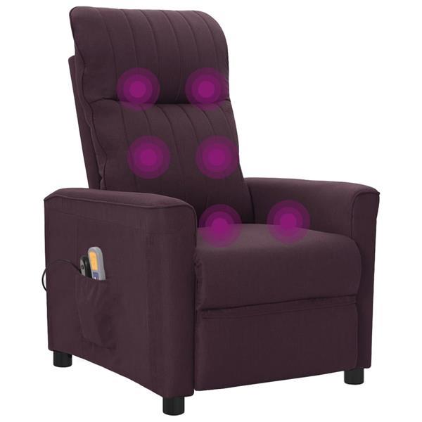 Grote foto vidaxl fauteuil lectrique de massage violet tissu huis en inrichting stoelen