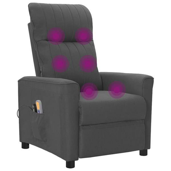 Grote foto vidaxl fauteuil lectrique de massage gris fonc tissu huis en inrichting stoelen