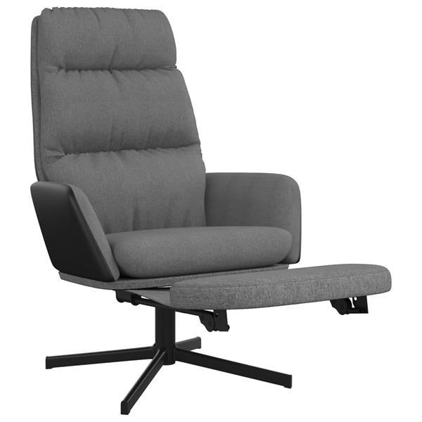 Grote foto vidaxl chaise de relaxation avec repose pied gris clair tiss huis en inrichting stoelen