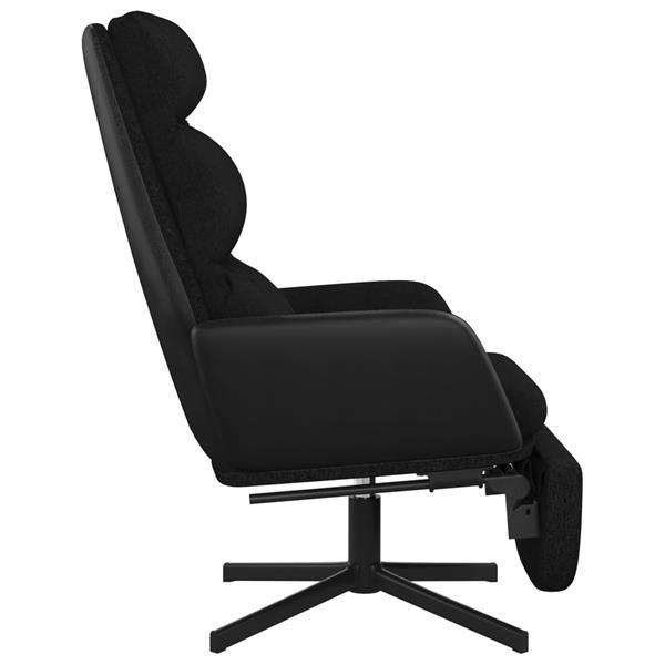 Grote foto vidaxl chaise de relaxation avec repose pied noir tissu huis en inrichting stoelen