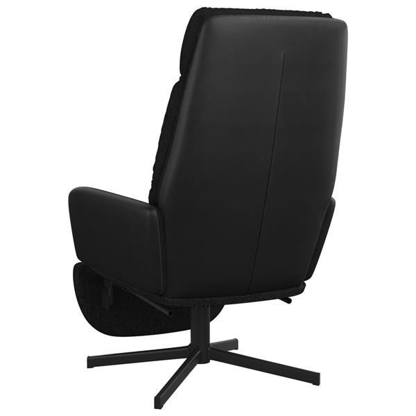Grote foto vidaxl chaise de relaxation avec repose pied noir tissu huis en inrichting stoelen