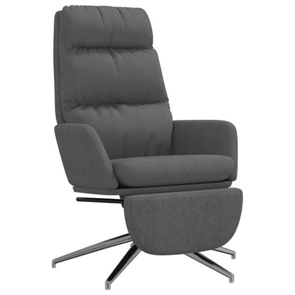 Grote foto vidaxl chaise de relaxation avec repose pied gris fonc tiss huis en inrichting stoelen