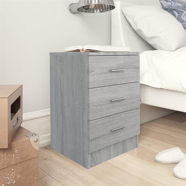 Grote foto vidaxl table de chevet sonoma gris 38x35x56 cm bois d ing ni huis en inrichting complete slaapkamers