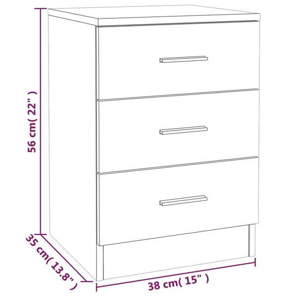 Grote foto vidaxl table de chevet sonoma gris 38x35x56 cm bois d ing ni huis en inrichting complete slaapkamers