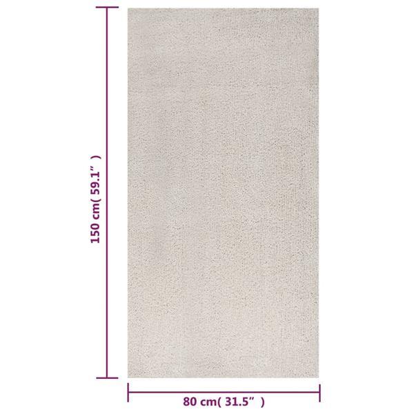 Grote foto vidaxl tapis shaggy poils longs cr me 80x150 cm huis en inrichting vloerbedekking en kleden
