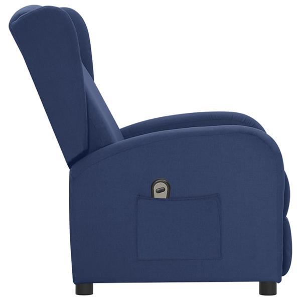 Grote foto vidaxl fauteuil inclinable lectrique bleu tissu huis en inrichting stoelen