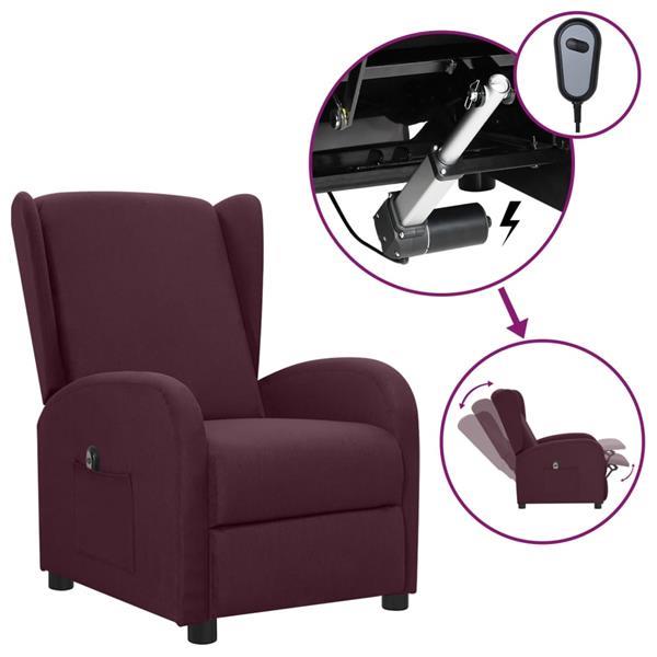 Grote foto vidaxl fauteuil inclinable lectrique violet tissu huis en inrichting stoelen