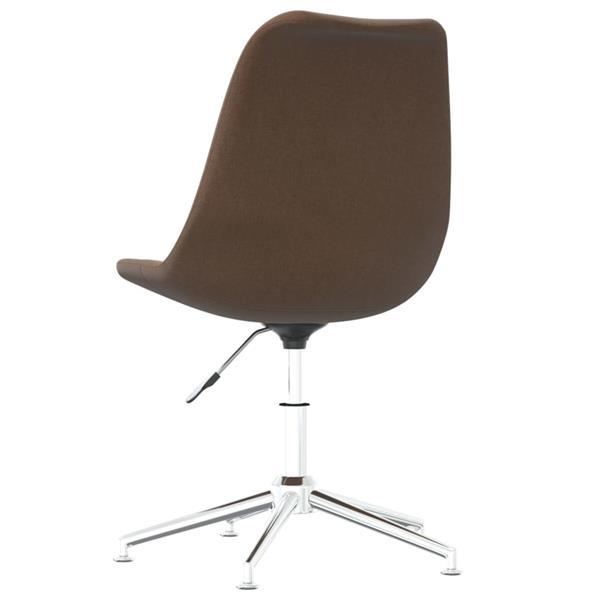 Grote foto vidaxl chaise pivotante de salle manger marron tissu huis en inrichting stoelen