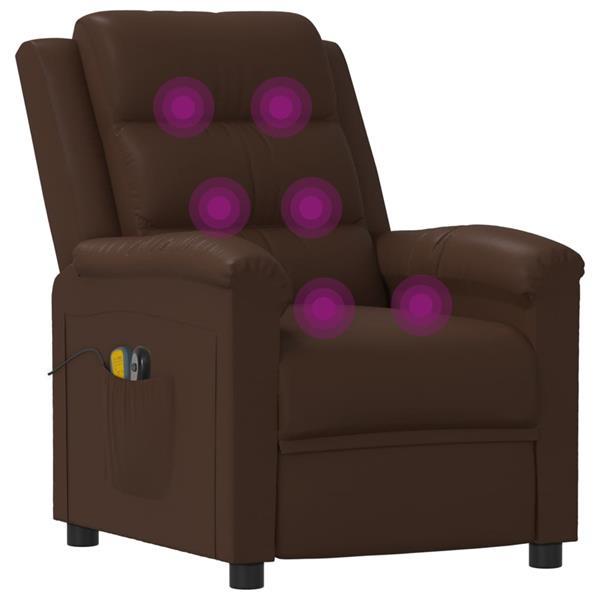 Grote foto vidaxl fauteuil lectrique de massage marron similicuir huis en inrichting stoelen