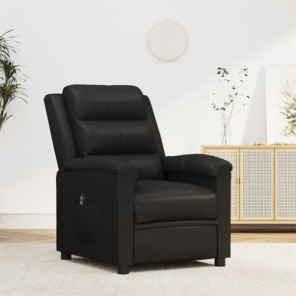 Grote foto vidaxl fauteuil inclinable lectrique noir similicuir huis en inrichting stoelen