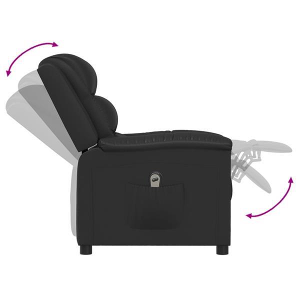 Grote foto vidaxl fauteuil inclinable lectrique noir similicuir huis en inrichting stoelen