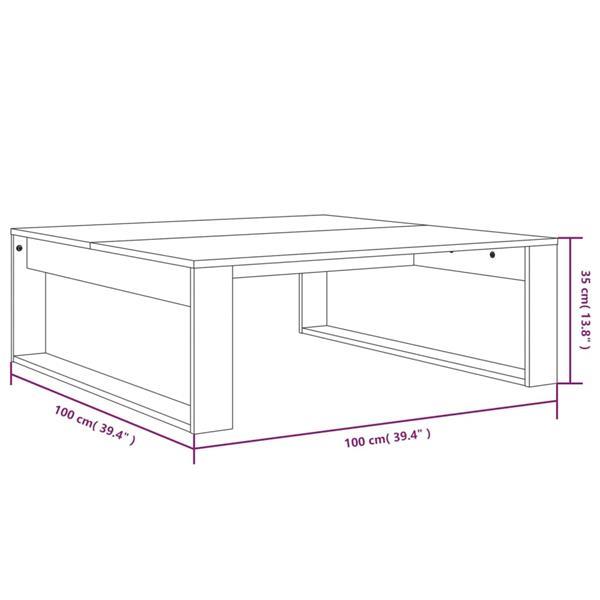 Grote foto vidaxl table basse ch ne fum 100x100x35 cm bois d ing nieri huis en inrichting eettafels