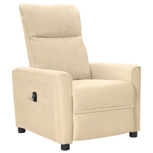 Grote foto vidaxl fauteuil inclinable lectrique cr me tissu huis en inrichting stoelen