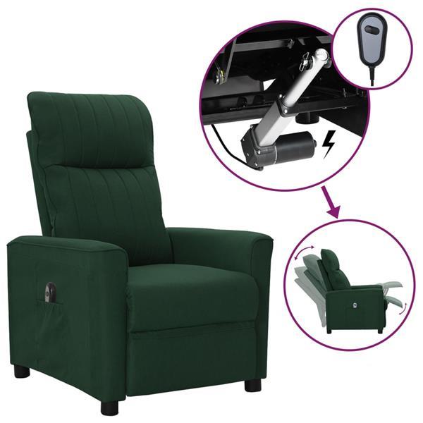 Grote foto vidaxl fauteuil inclinable lectrique vert fonc tissu huis en inrichting stoelen