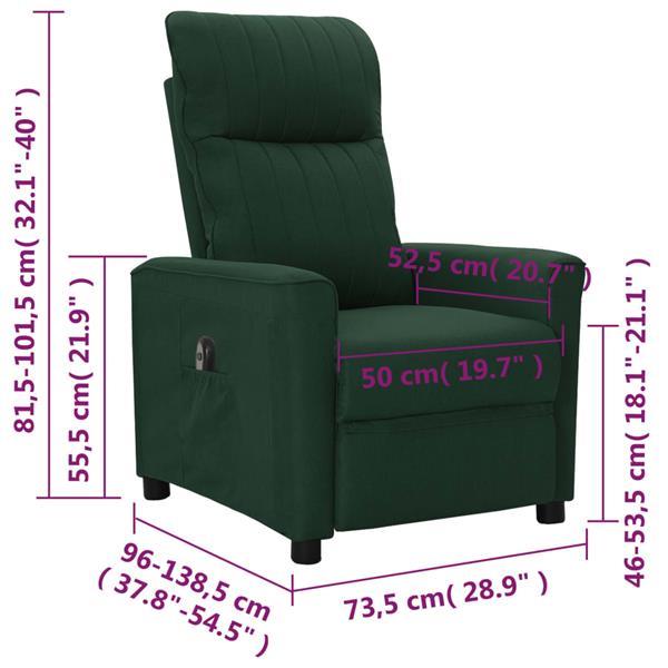 Grote foto vidaxl fauteuil inclinable lectrique vert fonc tissu huis en inrichting stoelen