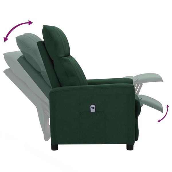 Grote foto vidaxl fauteuil inclinable lectrique vert fonc tissu huis en inrichting stoelen