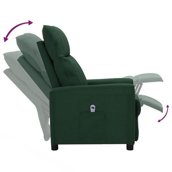 Grote foto vidaxl fauteuil inclinable lectrique vert fonc tissu huis en inrichting stoelen