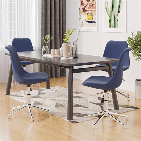 Grote foto vidaxl chaises de salle manger pivotantes 4 pcs bleu tissu huis en inrichting stoelen