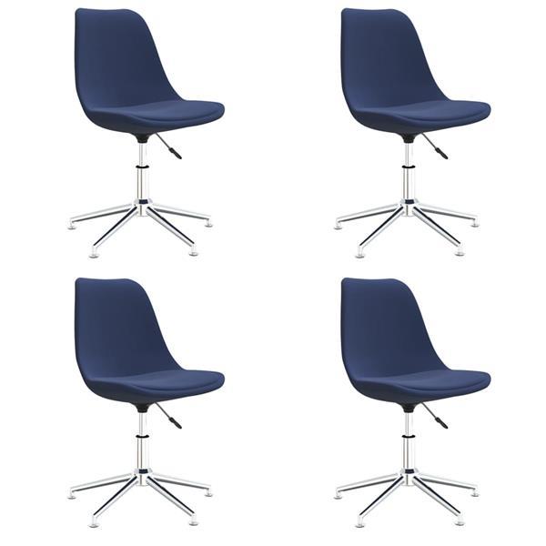 Grote foto vidaxl chaises de salle manger pivotantes 4 pcs bleu tissu huis en inrichting stoelen