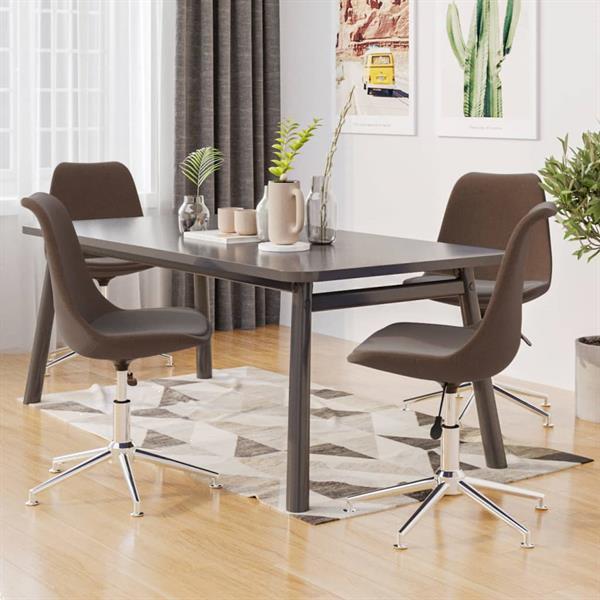 Grote foto vidaxl chaises pivotantes de salle manger 4 pcs marron tis huis en inrichting stoelen