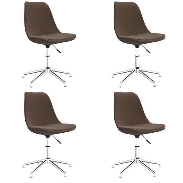 Grote foto vidaxl chaises pivotantes de salle manger 4 pcs marron tis huis en inrichting stoelen