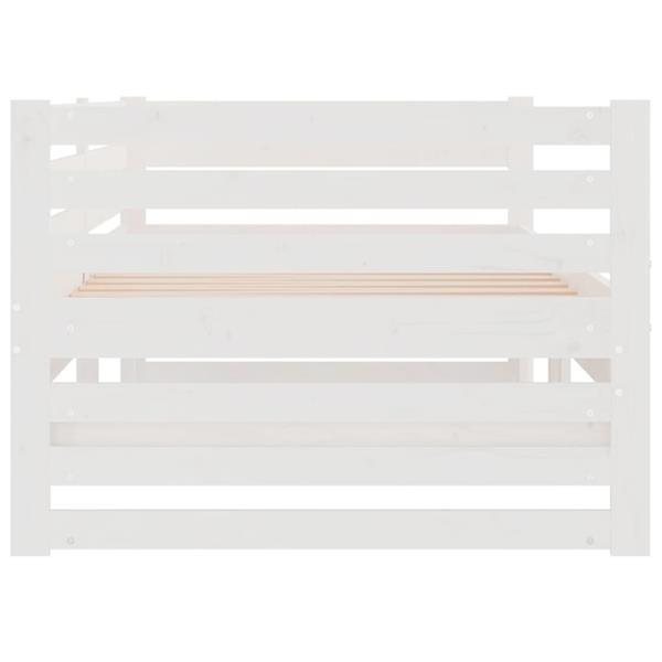 Grote foto vidaxl lit coulissant blanc 2x 80x200 cm bois de pin massif huis en inrichting bedden