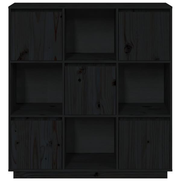 Grote foto vidaxl buffet noir 110 5x35x117 cm bois massif de pin huis en inrichting overige