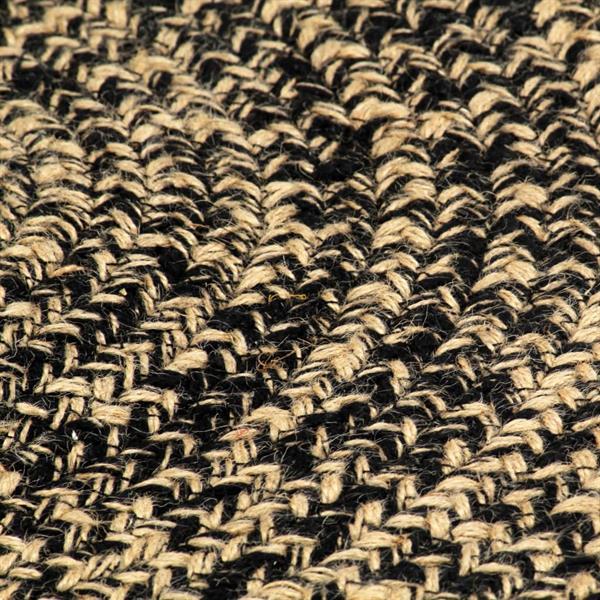 Grote foto vidaxl tapis fait la main jute noir et marron 240 cm huis en inrichting vloerbedekking en kleden