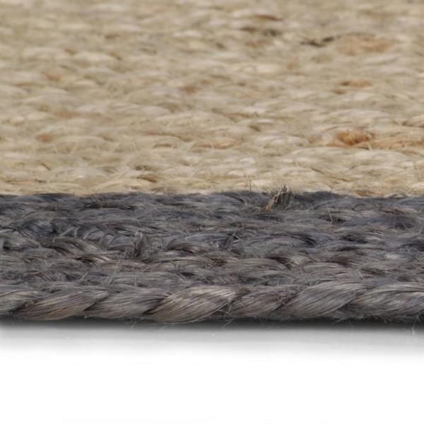 Grote foto vidaxl tapis fait la main jute avec bord gris fonc 240 cm huis en inrichting vloerbedekking en kleden
