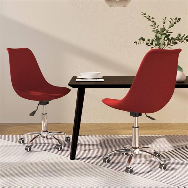 Grote foto vidaxl chaises pivotantes de salle manger 2 pcs rouge bord huis en inrichting stoelen