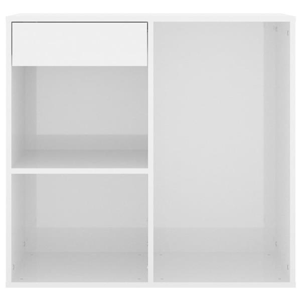 Grote foto vidaxl armoire cosm tique blanc brillant 80x40x75 cm bois d huis en inrichting overige
