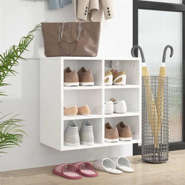 Grote foto vidaxl armoire chaussures blanc brillant 52 5x30x50 cm huis en inrichting overige