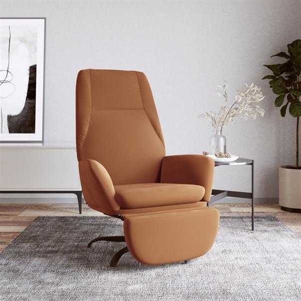 Grote foto vidaxl relaxstoel met voetensteun microvezelstof taupe huis en inrichting stoelen