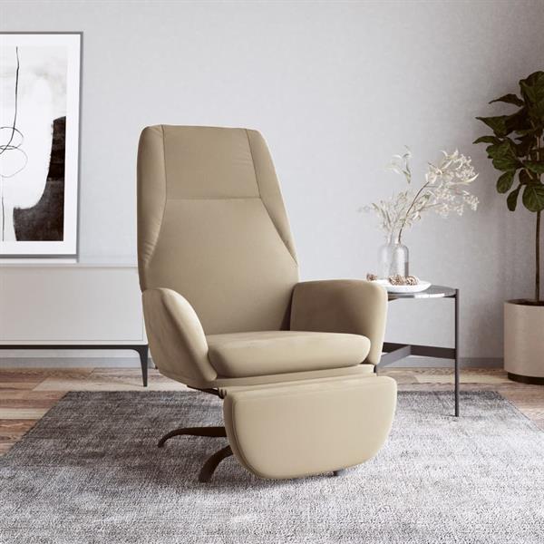 Grote foto vidaxl relaxstoel met voetensteun microvezelstof lichtgrijs huis en inrichting stoelen