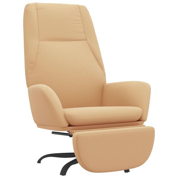 Grote foto vidaxl relaxstoel met voetensteun microvezelstof cr mekleuri huis en inrichting stoelen