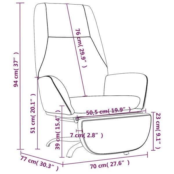 Grote foto vidaxl relaxstoel met voetensteun microvezelstof cr mekleuri huis en inrichting stoelen