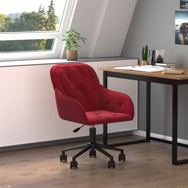 Grote foto vidaxl kantoorstoel draaibaar fluweel wijnrood huis en inrichting kantooraccessoires