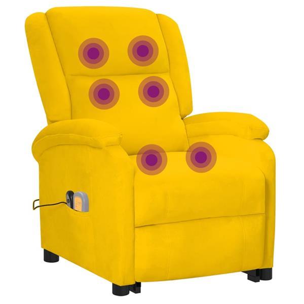 Grote foto vidaxl sta op massagestoel verstelbaar fluweel geel beauty en gezondheid massage