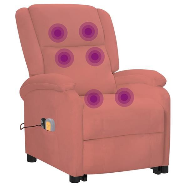 Grote foto vidaxl sta op massagestoel verstelbaar fluweel roze beauty en gezondheid massage