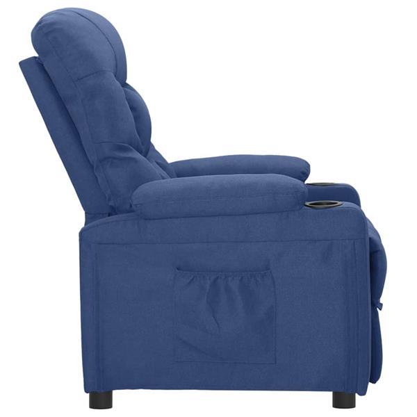 Grote foto vidaxl fauteuil verstelbaar stof blauw huis en inrichting stoelen