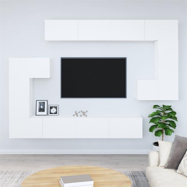Grote foto vidaxl tv wandmeubel bewerkt hout wit huis en inrichting overige